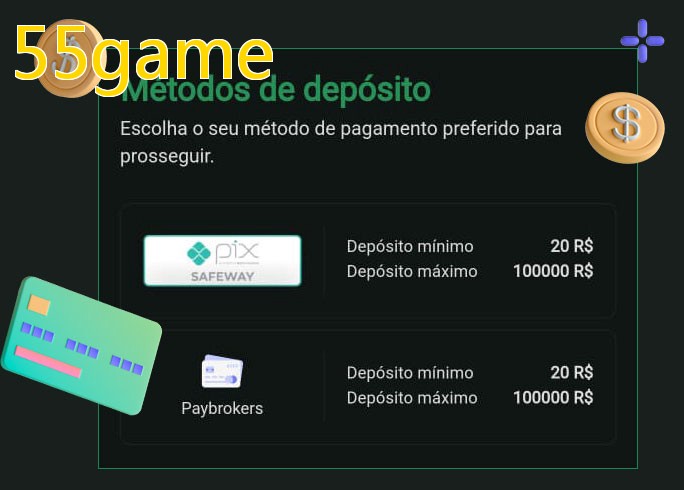 O cassino 55gamebet oferece uma grande variedade de métodos de pagamento